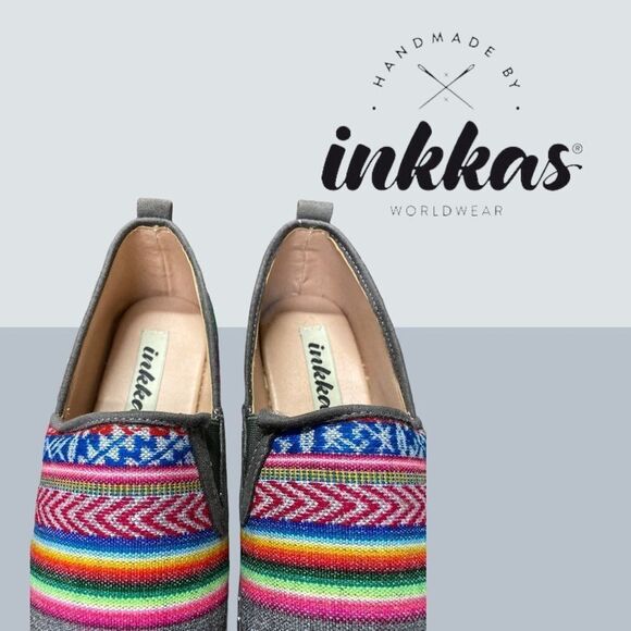 NIB Inkkas "Slate" Espadrille Platform Loafers 6 7 - Picture 4 of 6